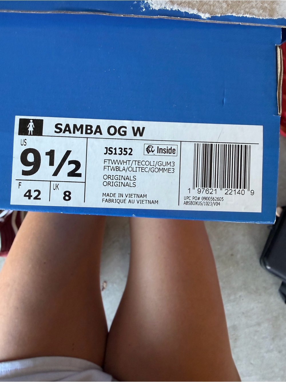 adidas Samba Sneakers - White with Olive and Gum - Picture 3 of 6